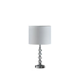 18" Silver Metal Table Lamp With White Globe Shade