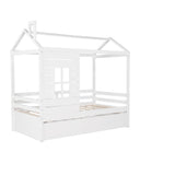 White Twin Bed with Trundle