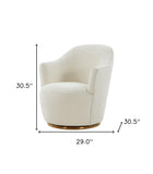 Stylish White and Gold Velvet A Frame Accent Chair