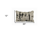 18" X 18" Brown And White Rabbit Zippered Natural Fur Animal Print Throw Pillow