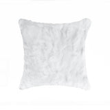 Set Of Two 18" White Rabbit Zippered Natural Fur Throw Pillows