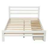 White Solid and Manufactured Wood Full Bed