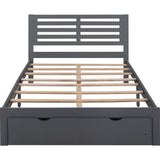 Gray Solid and Manufactured Wood Full Bed