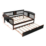 Gray Solid and Manufactured Wood Bed with Trundle