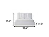 King Size White Upholstered Velvet Bed Frame