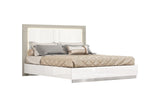 King White High Gloss Bed Frame with LED Headboard