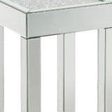 24" Silver And Clear Glass Square Mirrored End Table