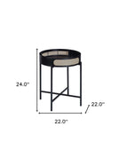 22" Rustic Oak Manufactured Wood Rectangular End Table With Shelf