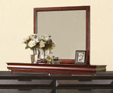 38" Cherry Rectangle Dresser Mirror Mounts To Dresser With Frame