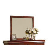 38" Cherry Rectangle Dresser Mirror Mounts To Dresser With Frame