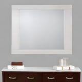 37" White High Gloss Square Dresser Mirror