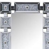 63" Mirrored &amp; Faux Diamonds Lighted Irregular Accent Mirror