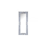 63" Mirrored &amp; Faux Diamonds Lighted Irregular Accent Mirror