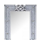 63" Mirrored &amp; Faux Diamonds Lighted Irregular Accent Mirror