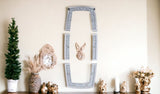 63" Mirrored &amp; Faux Diamonds Lighted Irregular Accent Mirror