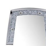 63" Mirrored &amp; Faux Diamonds Lighted Irregular Accent Mirror