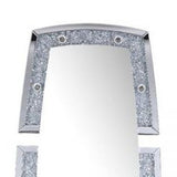 63" Mirrored &amp; Faux Diamonds Lighted Irregular Accent Mirror