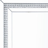 63" Mirrored &amp; Faux Diamonds Lighted Irregular Accent Mirror