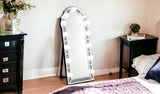 63" Mirrored &amp; Faux Diamonds Cheval Standing Mirror