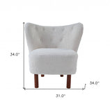 26" Burnt Orange Velvet And Brown Solid Color Slipper Chair