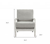 43" Gray Velvet Solid Color Swivel Barrel Chair