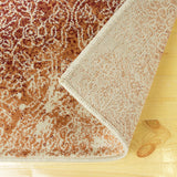 8' Orange Medallion Stain Resistant Runner Rug