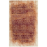 5' X 8' Orange Medallion Stain Resistant Area Rug