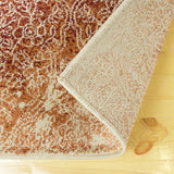 8' X 10' Orange Medallion Stain Resistant Area Rug