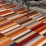 2' X 3' Taupe Striped Stain Resistant Non Skid Indoor Outdoor Area Rug