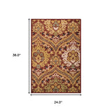 2' X 3' Ivory Beige And Light Blue Floral Stain Resistant Area Rug