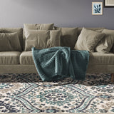 4' X 6' Camel Gray And Rust Floral Stain Resistant Area Rug