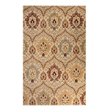 5' X 8' Camel Gray And Rust Floral Stain Resistant Area Rug