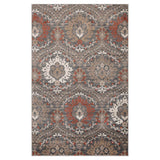 7' X 9' Rust Floral Stain Resistant Area Rug