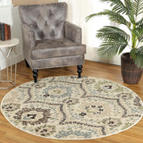 7' X 9' Rust Floral Stain Resistant Area Rug