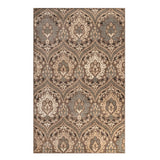 8' X 10' Ivory Beige And Light Blue Floral Stain Resistant Area Rug