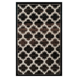 4' X 6' Black Geometric Stain Resistant Area Rug