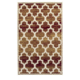 4' X 6' Brick And Gold Geometric Stain Resistant Area Rug