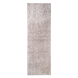 8' Beige Shag Stain Resistant Runner Rug