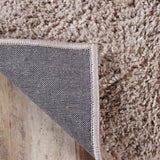 8' Beige Shag Stain Resistant Runner Rug