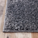 8' Grey Shag Stain Resistant Runner Rug