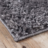 8' Grey Shag Stain Resistant Runner Rug