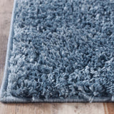 4' X 6' Blue Shag Stain Resistant Area Rug