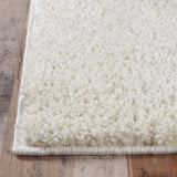 4' X 6' Ivory Shag Stain Resistant Area Rug