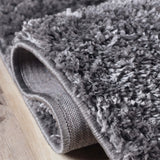 5' X 8' Grey Shag Stain Resistant Area Rug