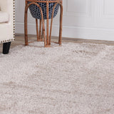 5' X 8' Taupe Shag Stain Resistant Area Rug