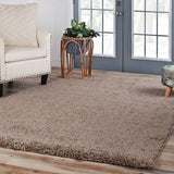 8' X 10' Silver Shag Stain Resistant Area Rug