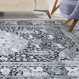 3' X 5' Charcoal Medallion Stain Resistant Area Rug