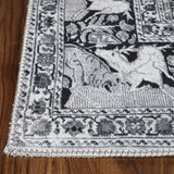 3' X 5' Charcoal Medallion Stain Resistant Area Rug