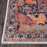 5' X 7' Brown Medallion Stain Resistant Area Rug