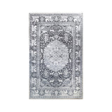 5' X 7' Charcoal Medallion Stain Resistant Area Rug